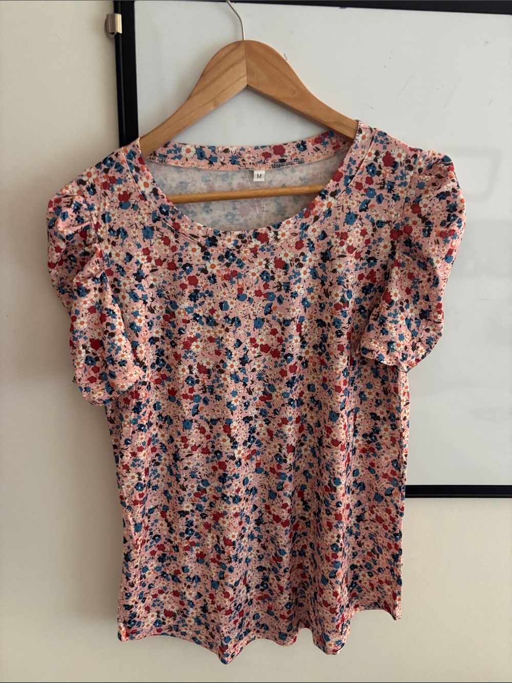 Floral Short Sleeve Pink Tee - Women's Top